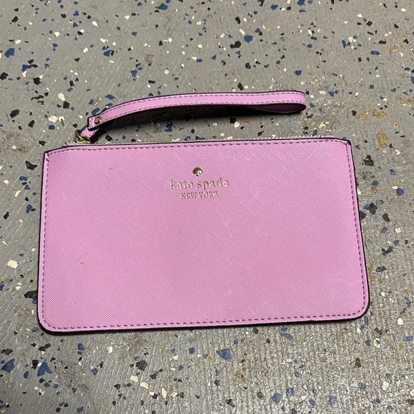 kate spade Handbags - kate spade Lilac Leather Wristlet Clutch with Gold Logo